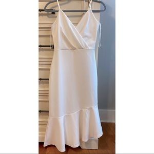 Asymmetrical White Strap Dress